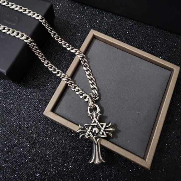 Chrome Hearts Cross Star Silver Necklace - Picture 6 of 6